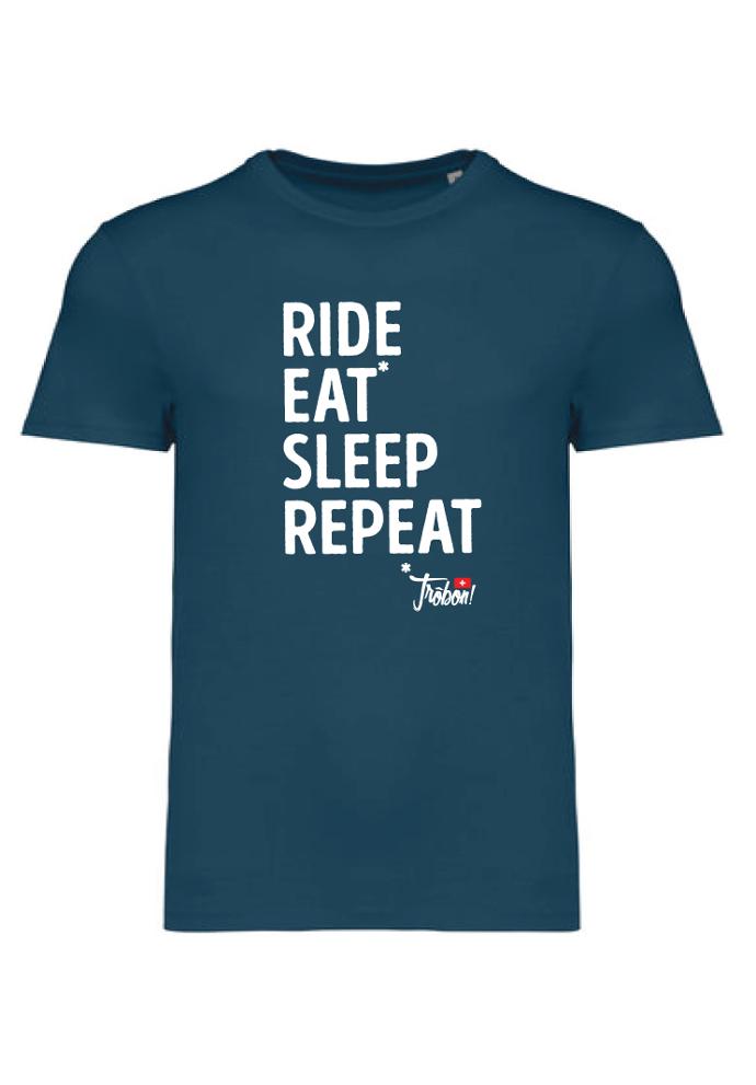 T-shirt RIDE EAT* SLEEP REPEAT by Trôbon