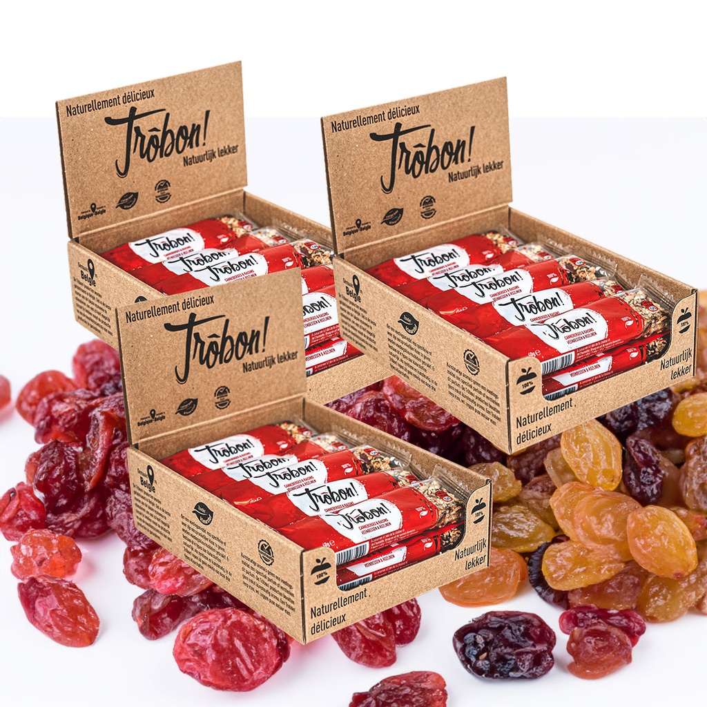 3 boites Canneberges & Raisins Trôbon